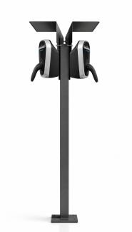 Doppelladesäule passend für BMW Gen.4 Wallbox mit Dach Stele Standsäule